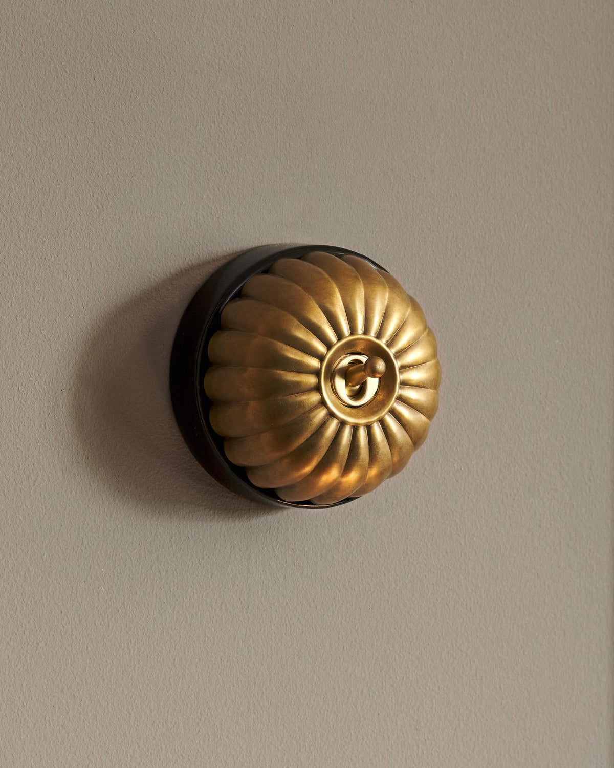 The Jelly Toggle Switch - Aged Brass, Black Base, Single Way Retract TEST