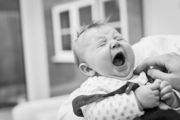 deVOL-kitchens-blog-photography-staff-Jenny Jelley-baby-black and white-family-happy-yawn