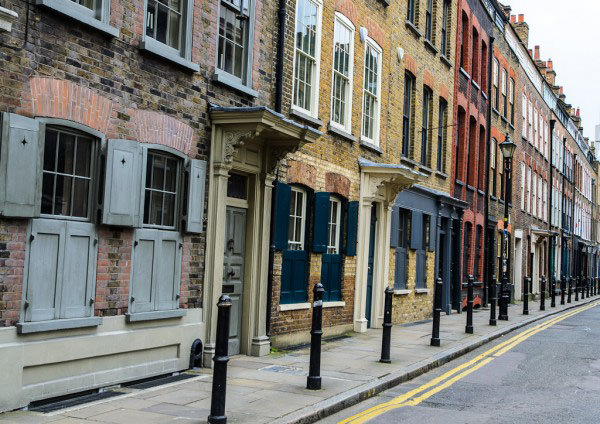 the beautiful houses of Fournier Street, Spitalfields