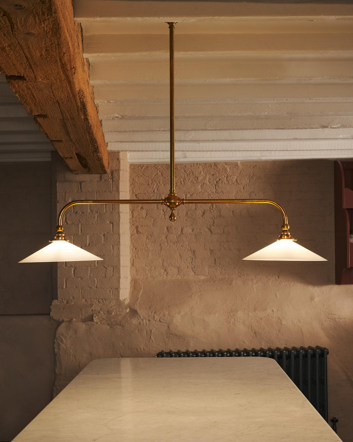 The Heirloom Gaselier Light with Milk Glass Shades - Medium TEST
