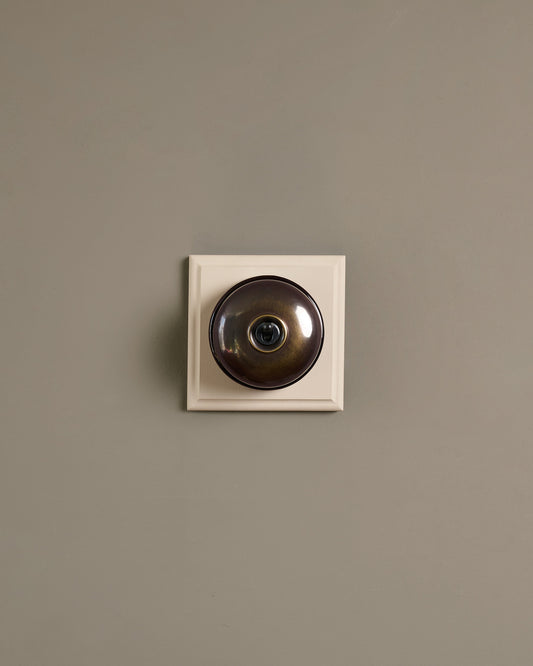 The Dolly Toggle Switch (1 Gang & Primed Maple Pattress) - Oxidised Brass with Black Base.