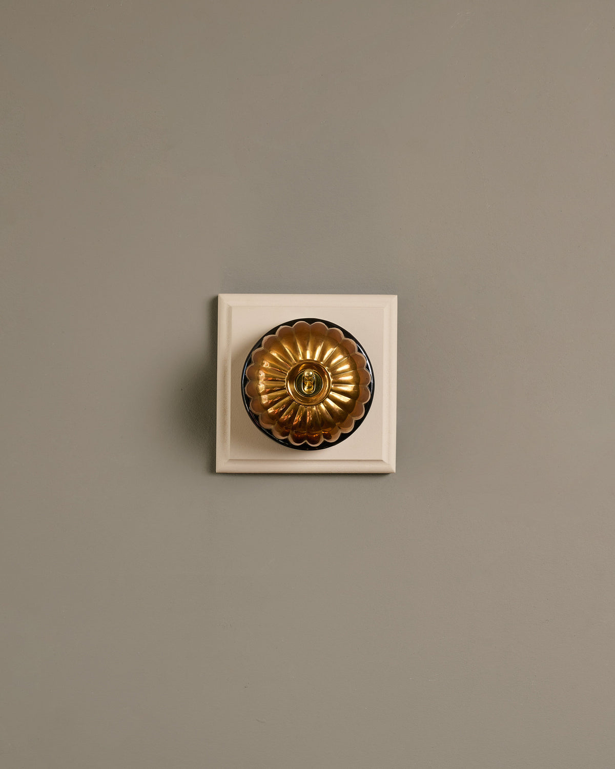 The Jelly Toggle Switch (1 Gang & Primed Maple Pattress) - Heirloom Brass with Black Base. TEST