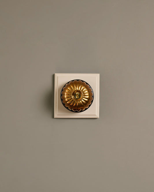 The Jelly Toggle Switch (1 Gang & Primed Maple Pattress) - Heirloom Brass with Black Base.