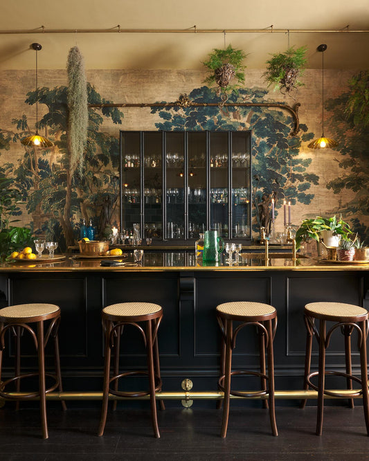 The Woven Top Bentwood Café Stool