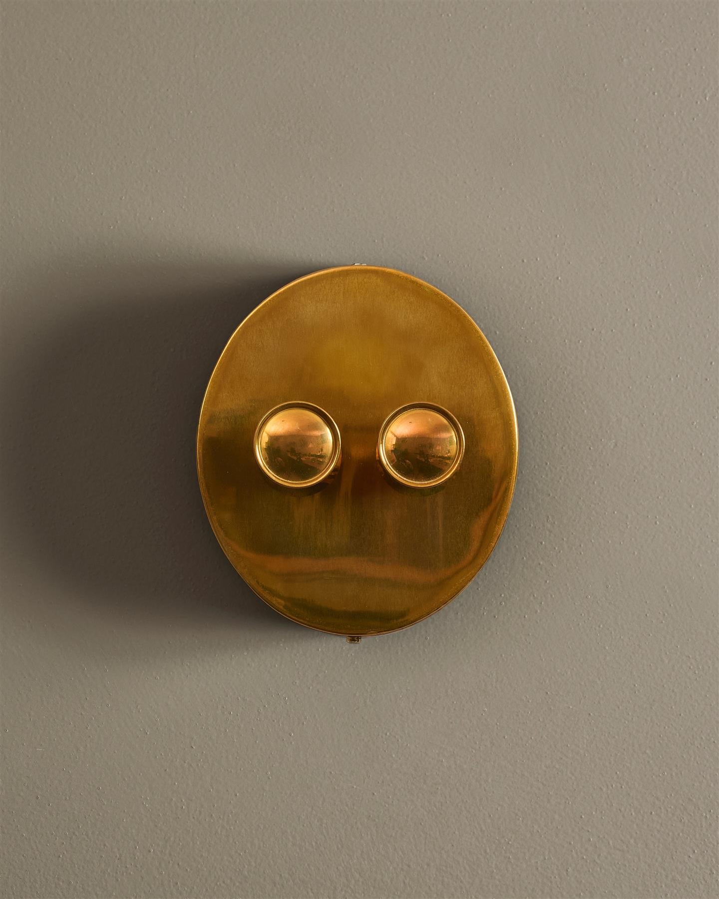Heirloom Brass Oval Dimmer Switch - 2 Gang