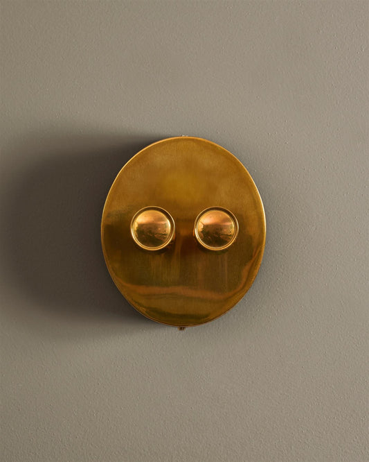 Heirloom Brass Oval Dimmer Switch - 2 Gang