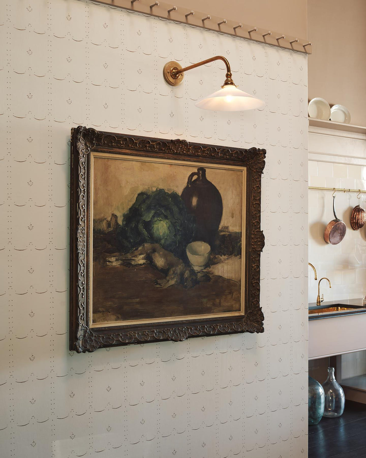 Grand Ditsy Delft Wallpaper in Sepia TEST