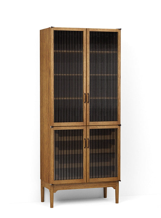 900mm Freestanding Pantry with Reeded Glass