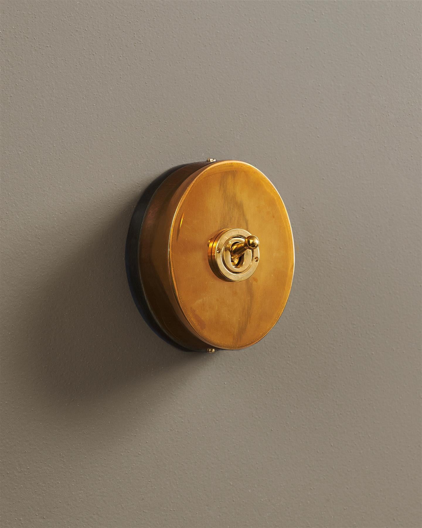 Heirloom Brass Oval Toggle Switch - Petite 1 Gang