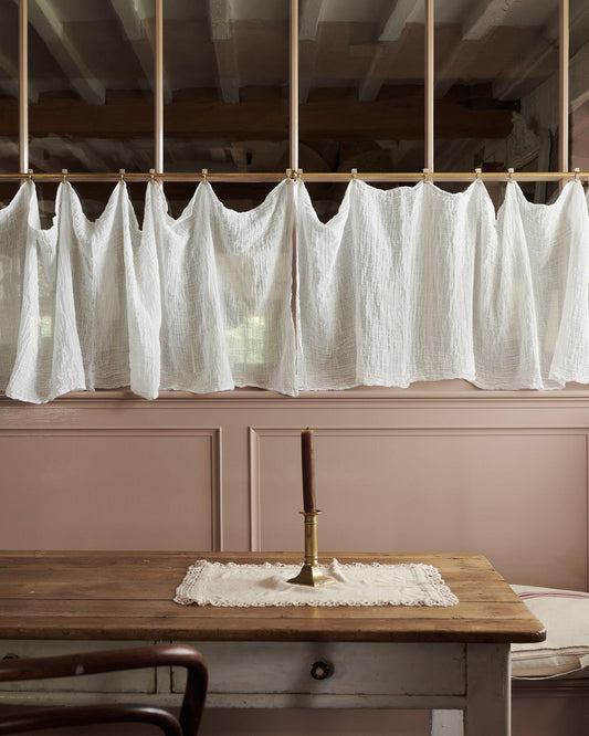 Aged Brass Café Curtain Rail - 3000mm rail with 4 brackets & 30 clips