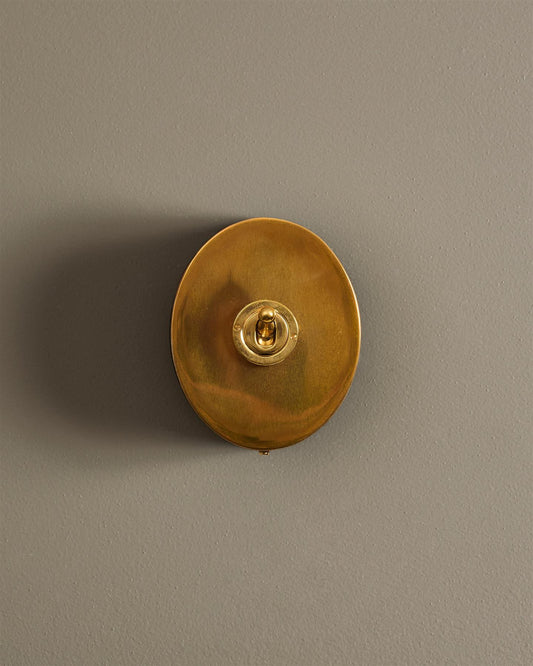 Heirloom Brass Oval Toggle Switch - Petite 1 Gang