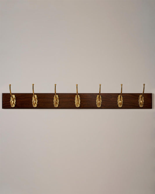 The Grand Parisian Café Hook Rack - 7 Hooks, Mahogany Finish