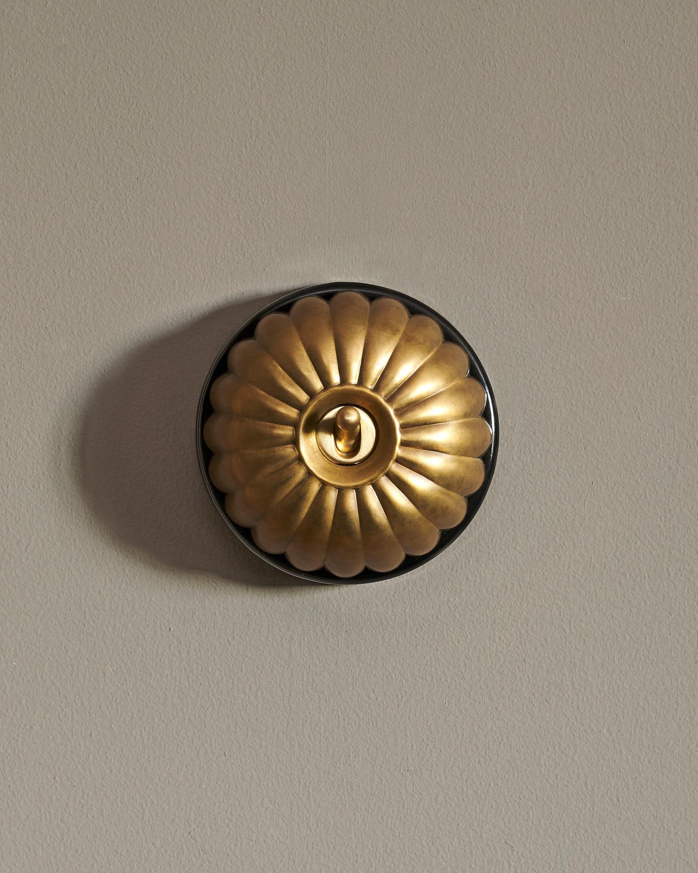 The Jelly Toggle Switch - Aged Brass, Black Base, 2 Way