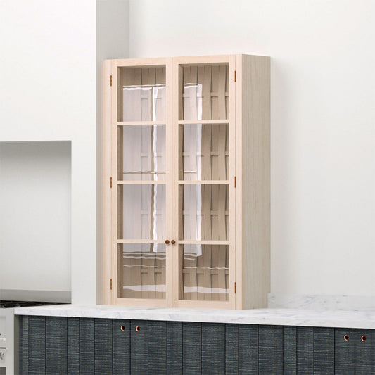 800mm Double Door Glazed Countertop Cupboard