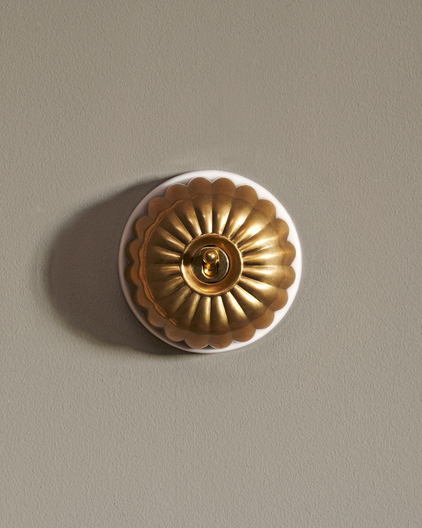 The Jelly Toggle Switch - Heirloom Brass, White Base, Intermediate