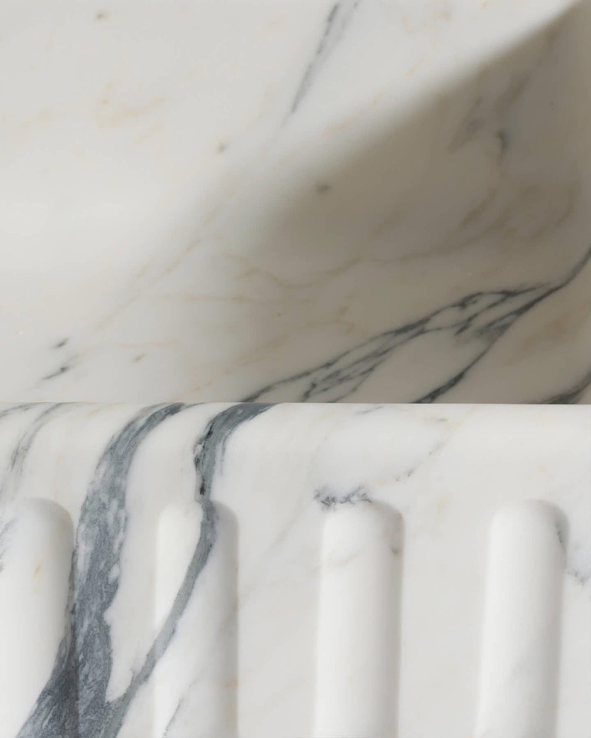 Tuscan Farmhouse 1000 Single Fluted Arabescato Marble Sink TEST