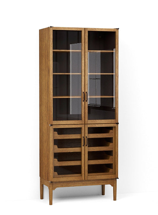 900mm Freestanding Pantry with Glazed Doors