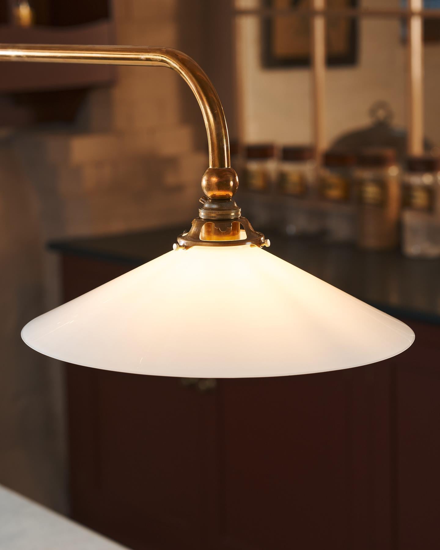 The Heirloom Gaselier Light with Milk Glass Shades - Short