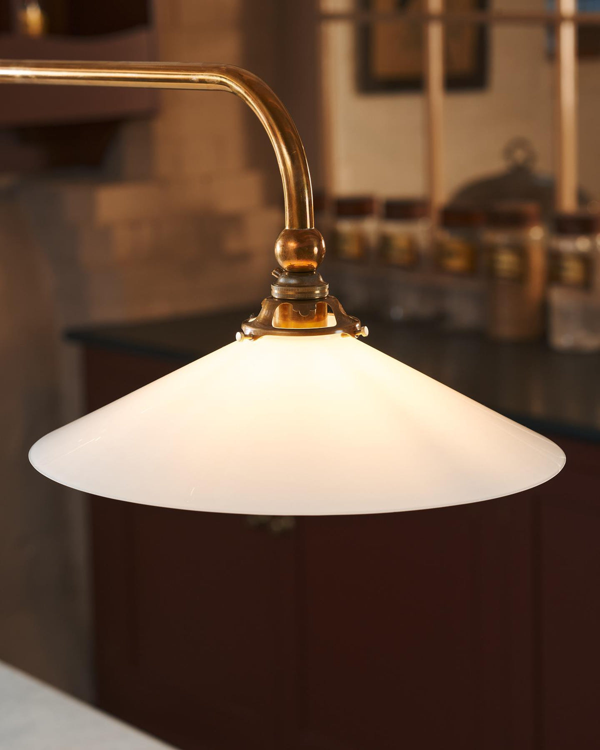 The Heirloom Gaselier Light with Milk Glass Shades - Short TEST