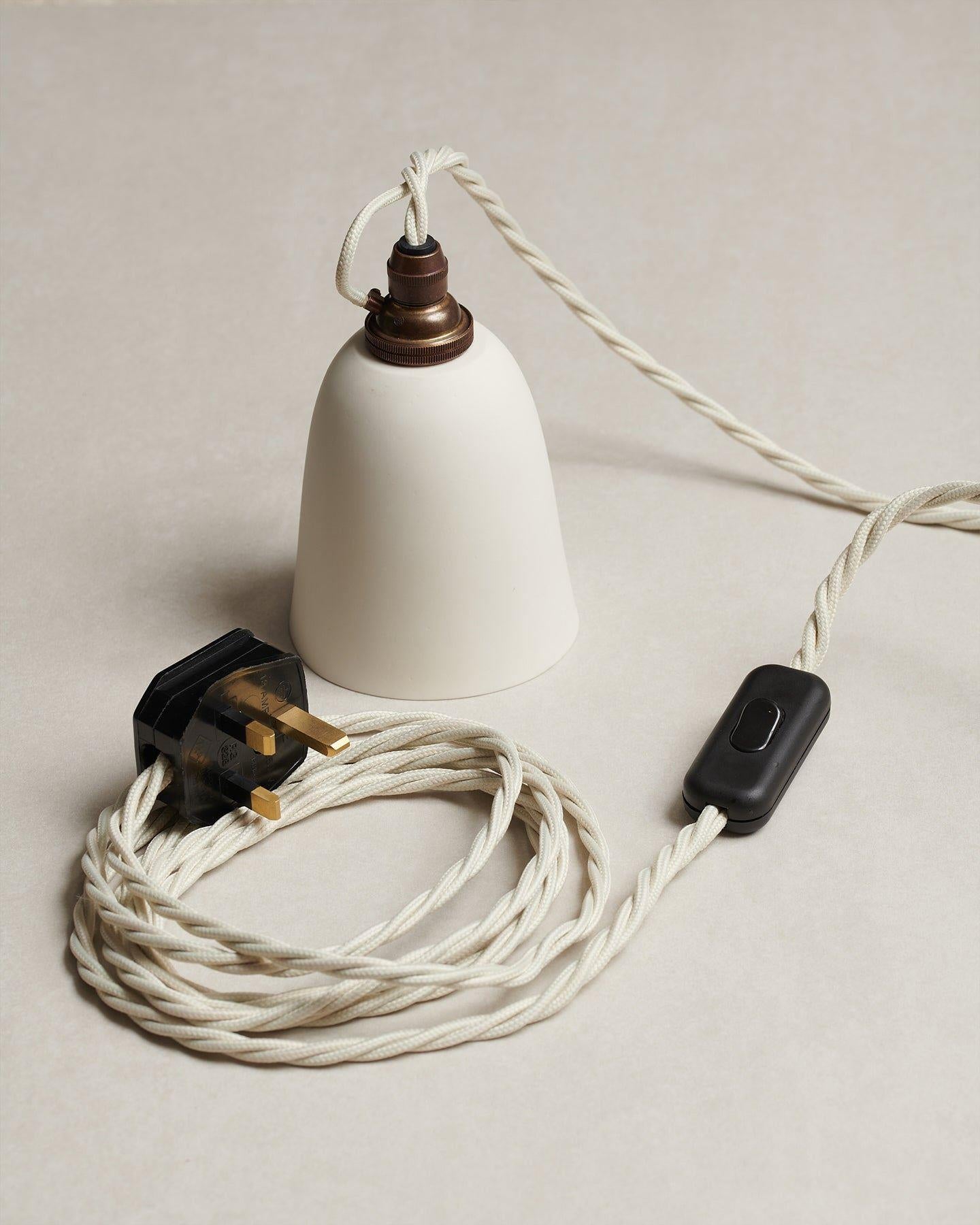 Small Chattered Skullcap Porcelain Plug-in Light