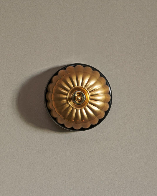 The Jelly Toggle Switch - Heirloom Brass, Black Base, Retract to Centre