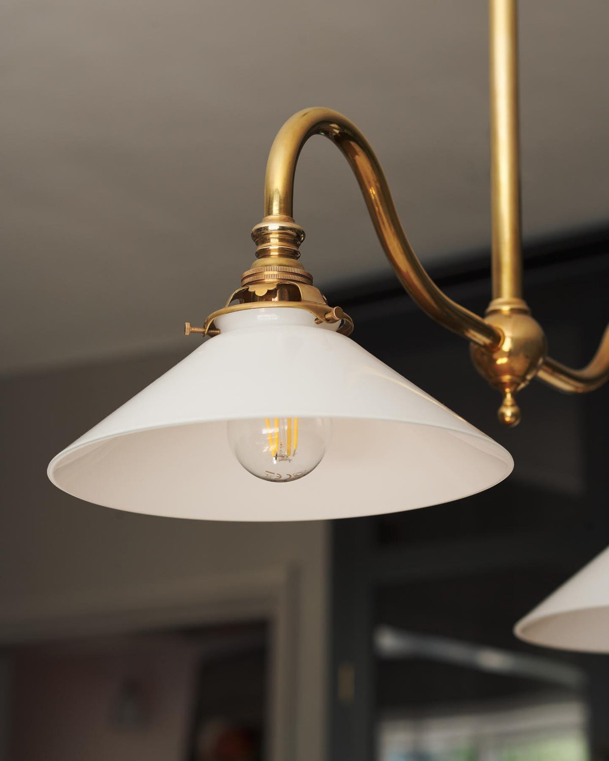 The Petite Heirloom Gaselier Light with Milk Glass Shades - Medium TEST