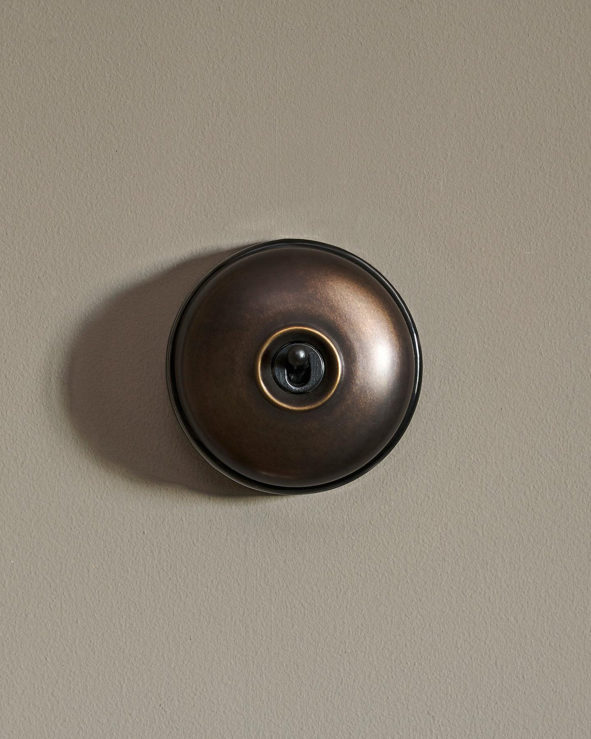 The Dolly Toggle Switch - Oxidised Brass, Black Base, 2 Way TEST