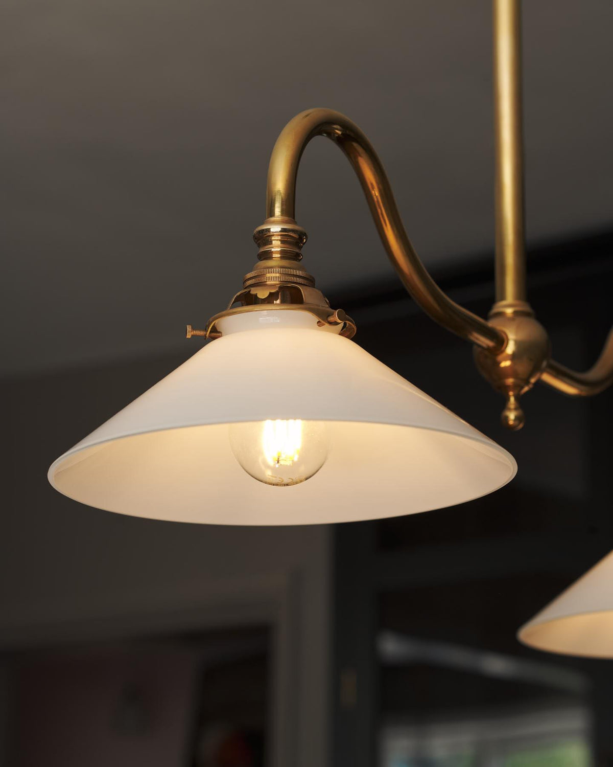 The Petite Heirloom Gaselier Light with Milk Glass Shades - Short TEST