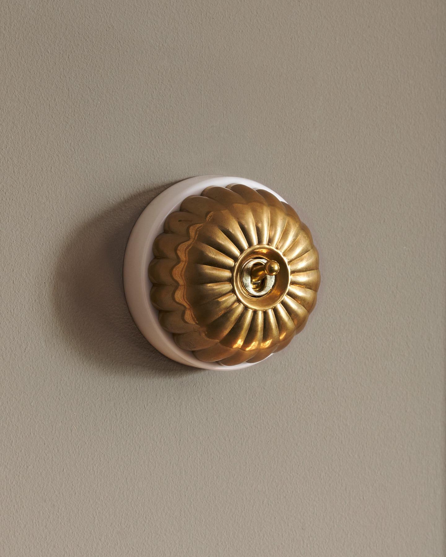 The Jelly Toggle Switch - Heirloom Brass, White Base, 2 Way