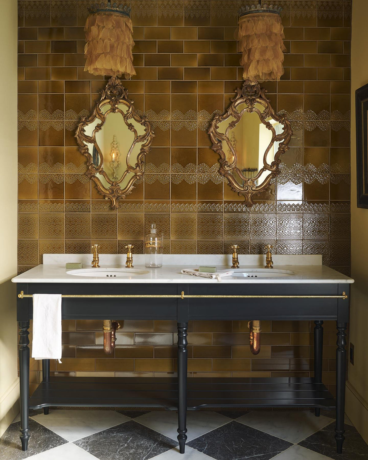 Sepia Lace Market Tiles - Plain Long Metro TEST