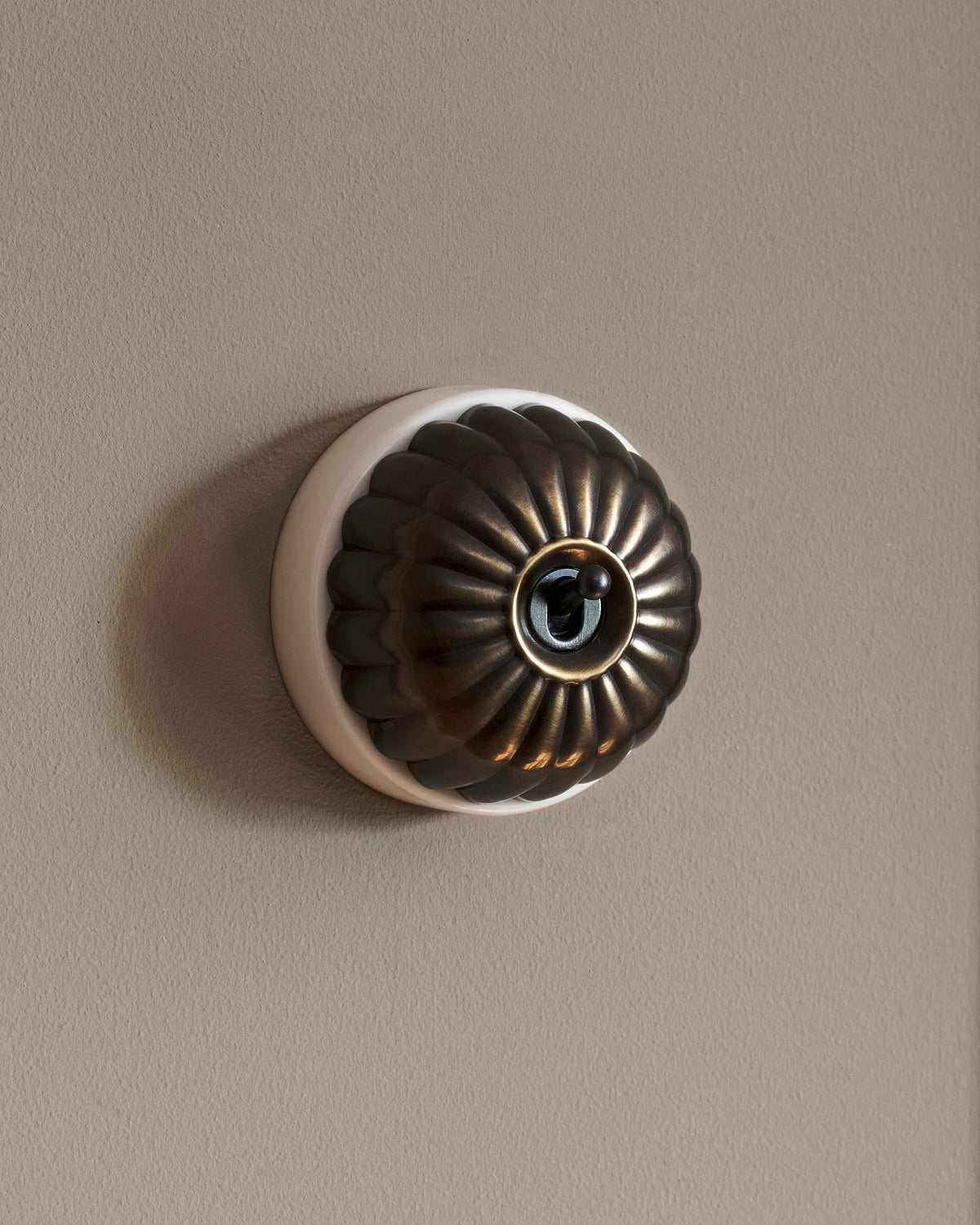 The Jelly Toggle Switch - Oxidised Brass, White Base, 2 Way TEST