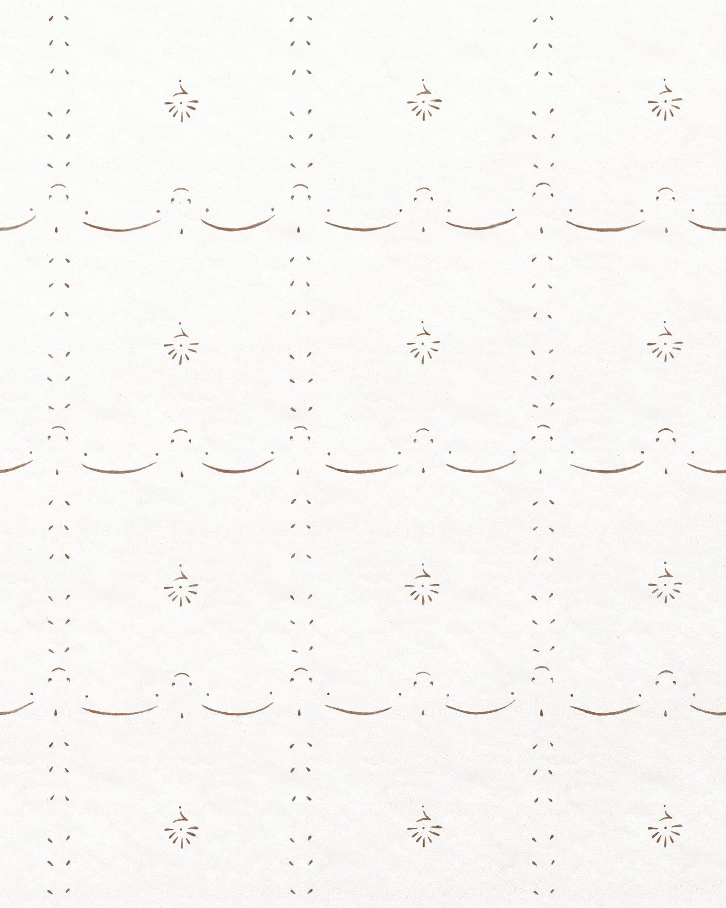 Grand Ditsy Delft Wallpaper in Sepia