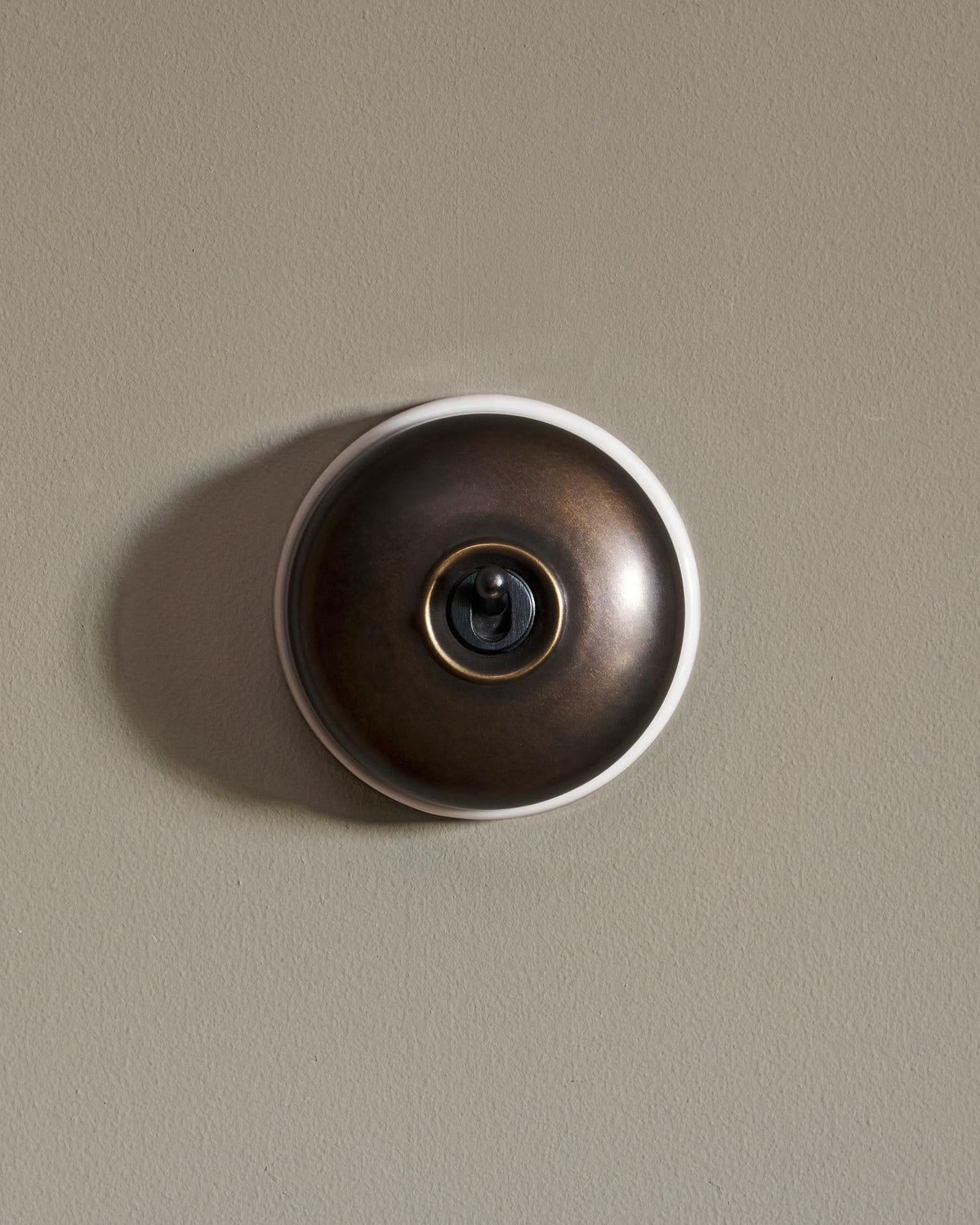 The Dolly Toggle Switch - Oxidised Brass, White Base, Intermediate TEST