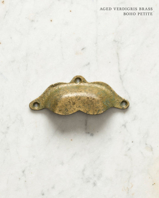 Aged Verdigris Brass Boho Handle - Petite
