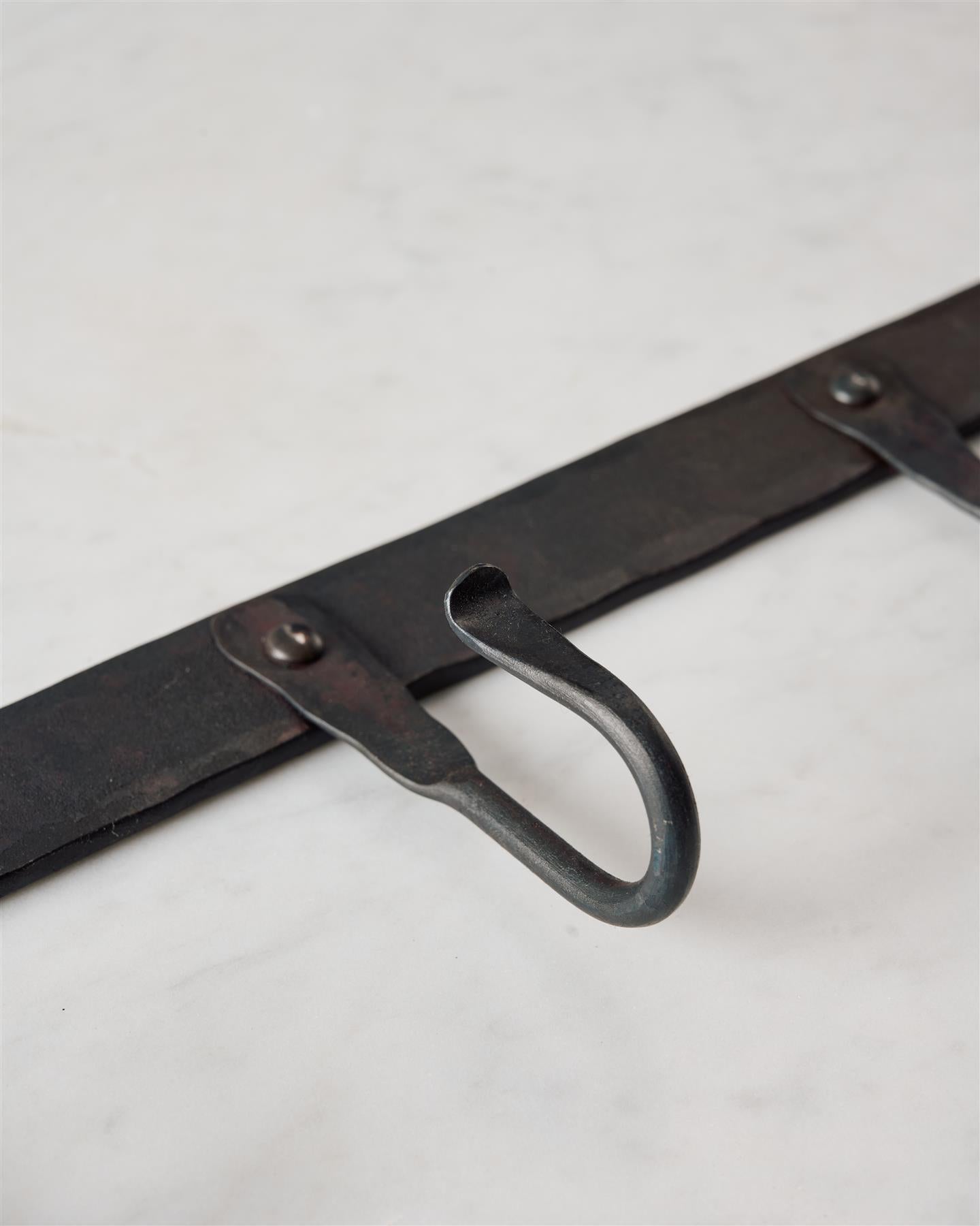 13" Iron Hook Rack (3 Hooks)