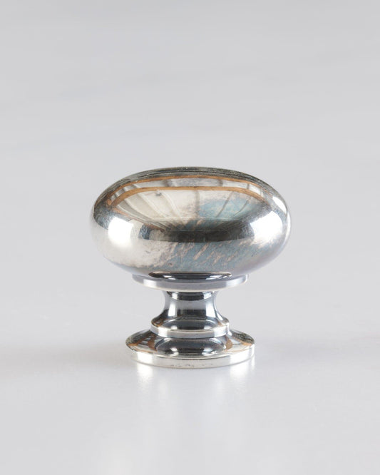 A 'Large' classic knob for a kitchen cupboard or drawer with a tarnished silver finish.