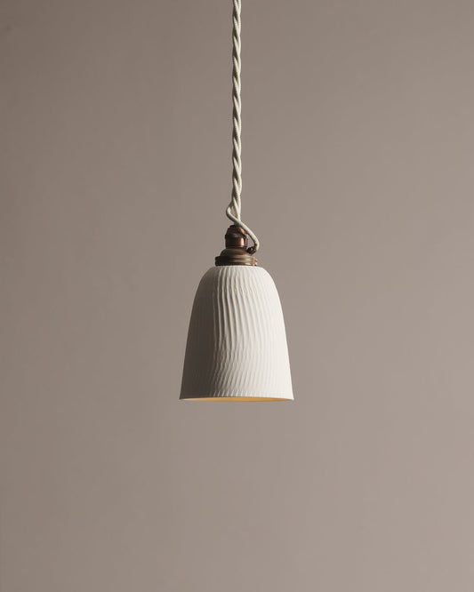Small Chattered Beaker Porcelain Plug-in Light