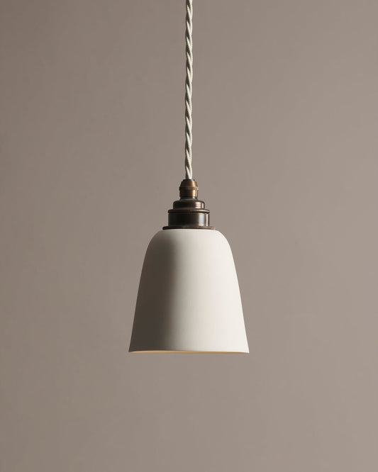Large Plain Beaker Porcelain Pendant Light