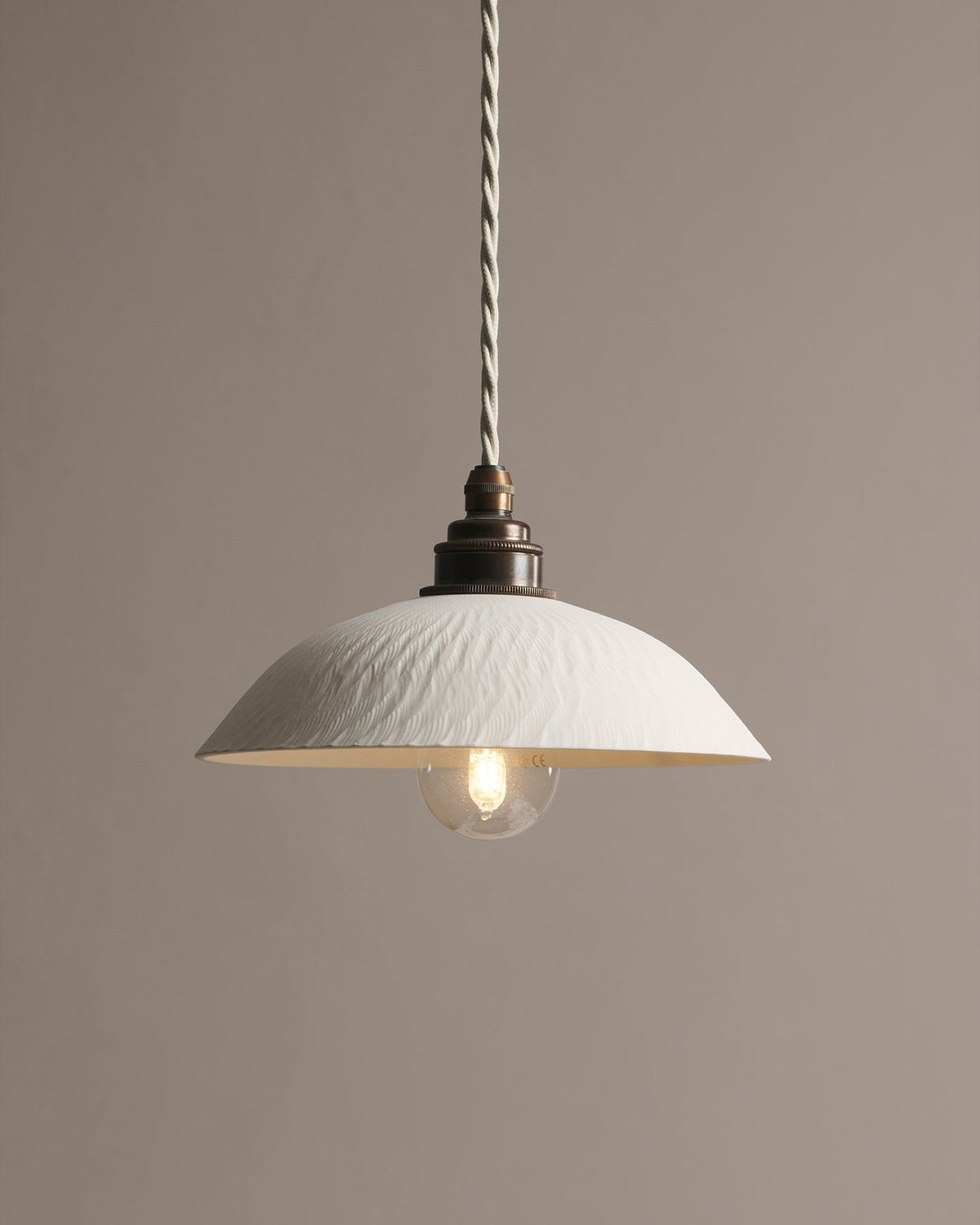 Large Chattered Skullcap Porcelain Plug-in Light TEST