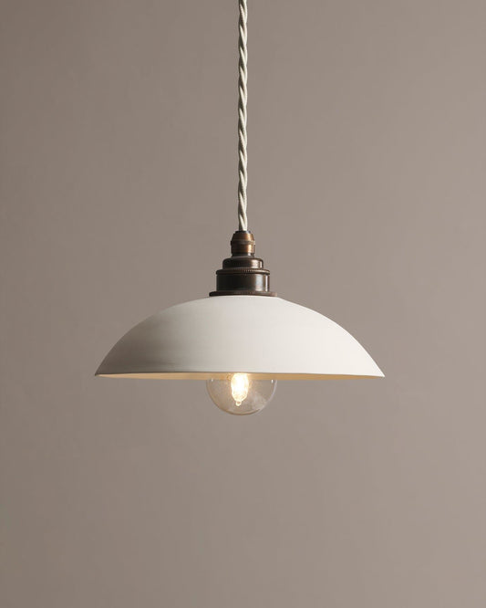 Large Plain Skullcap Porcelain Pendant Light