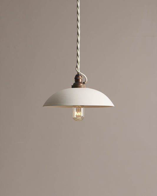 Small Plain Skullcap Porcelain Plug-in Light