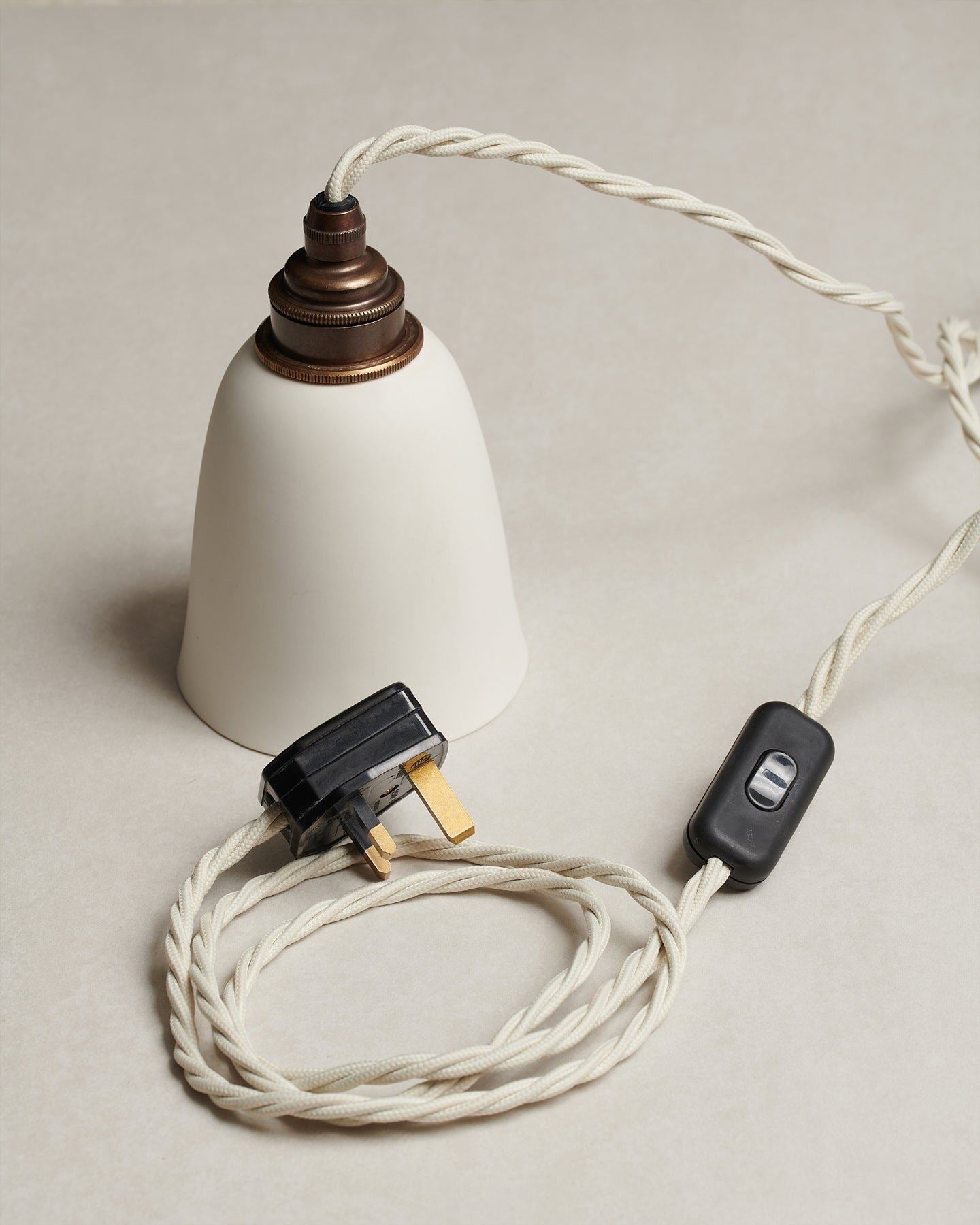 Small Narrow Pleat Porcelain Plug-in Light