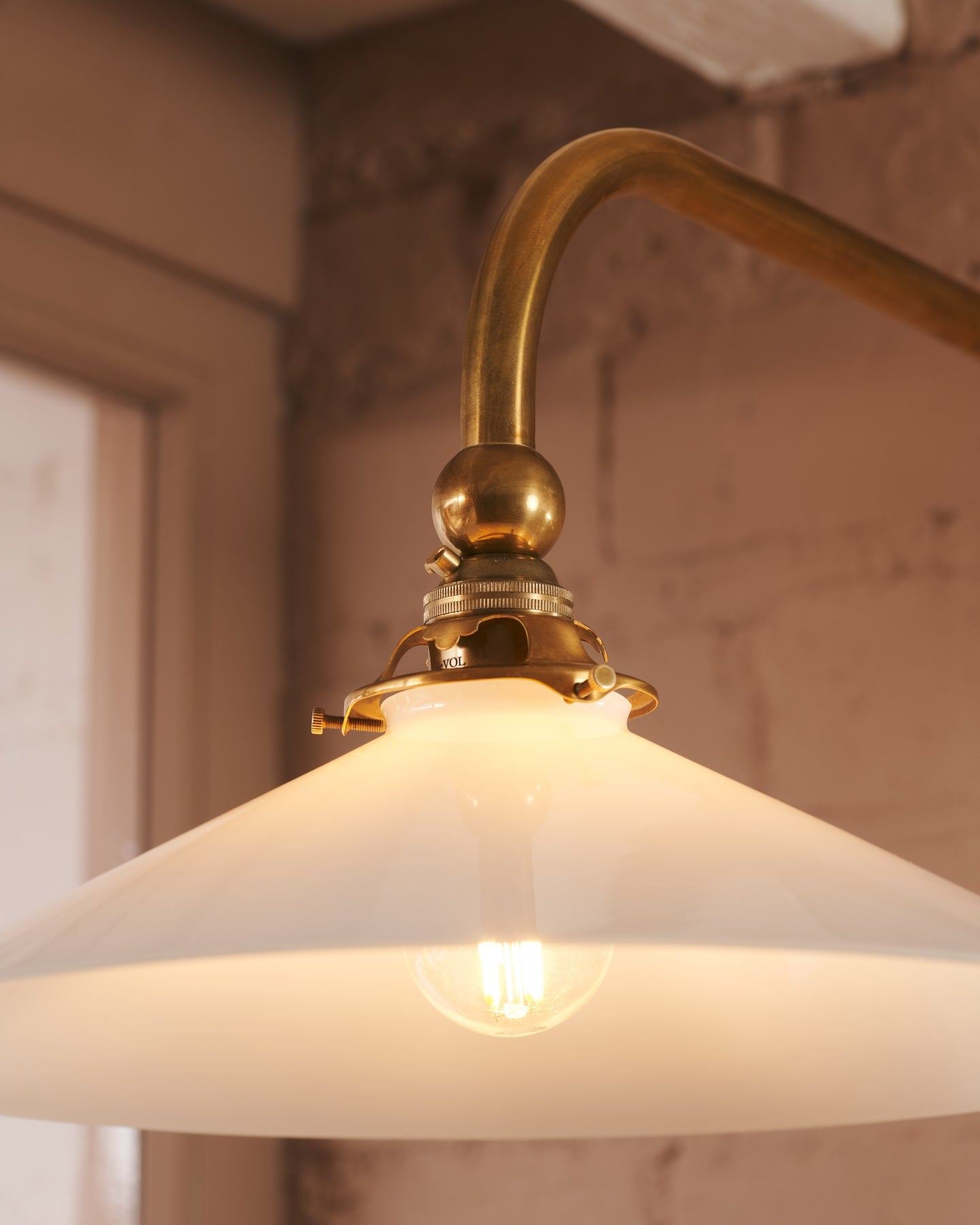 The Heirloom Task Light with Milk Glass Shade - Small