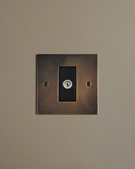 Oxidised Brass Classic TV Outlet