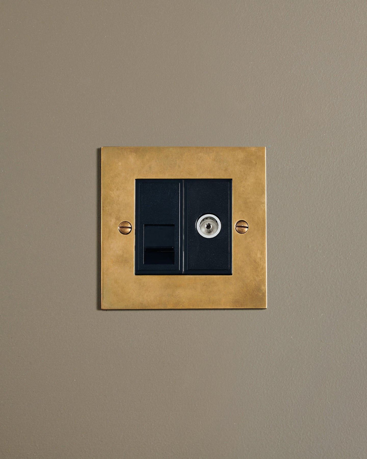 Heirloom Brass Classic TV & Telecom Outlet - 2 Gang TEST