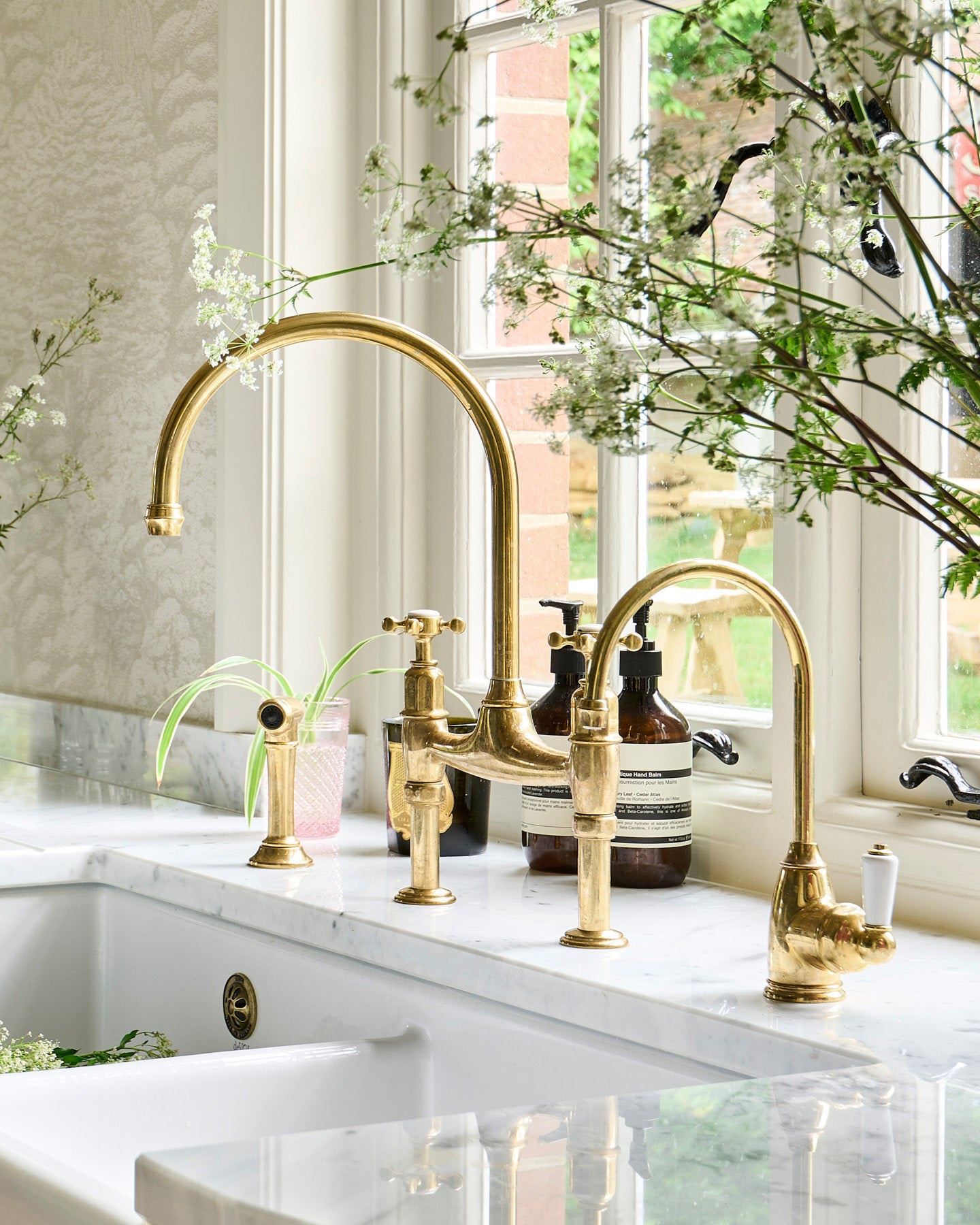 deVOL Aged Brass Ionian Tap with Rinse