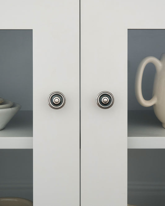 Antique Silver Button Knob