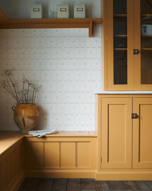 Petite Ditsy Delft Wallpaper in Sepia