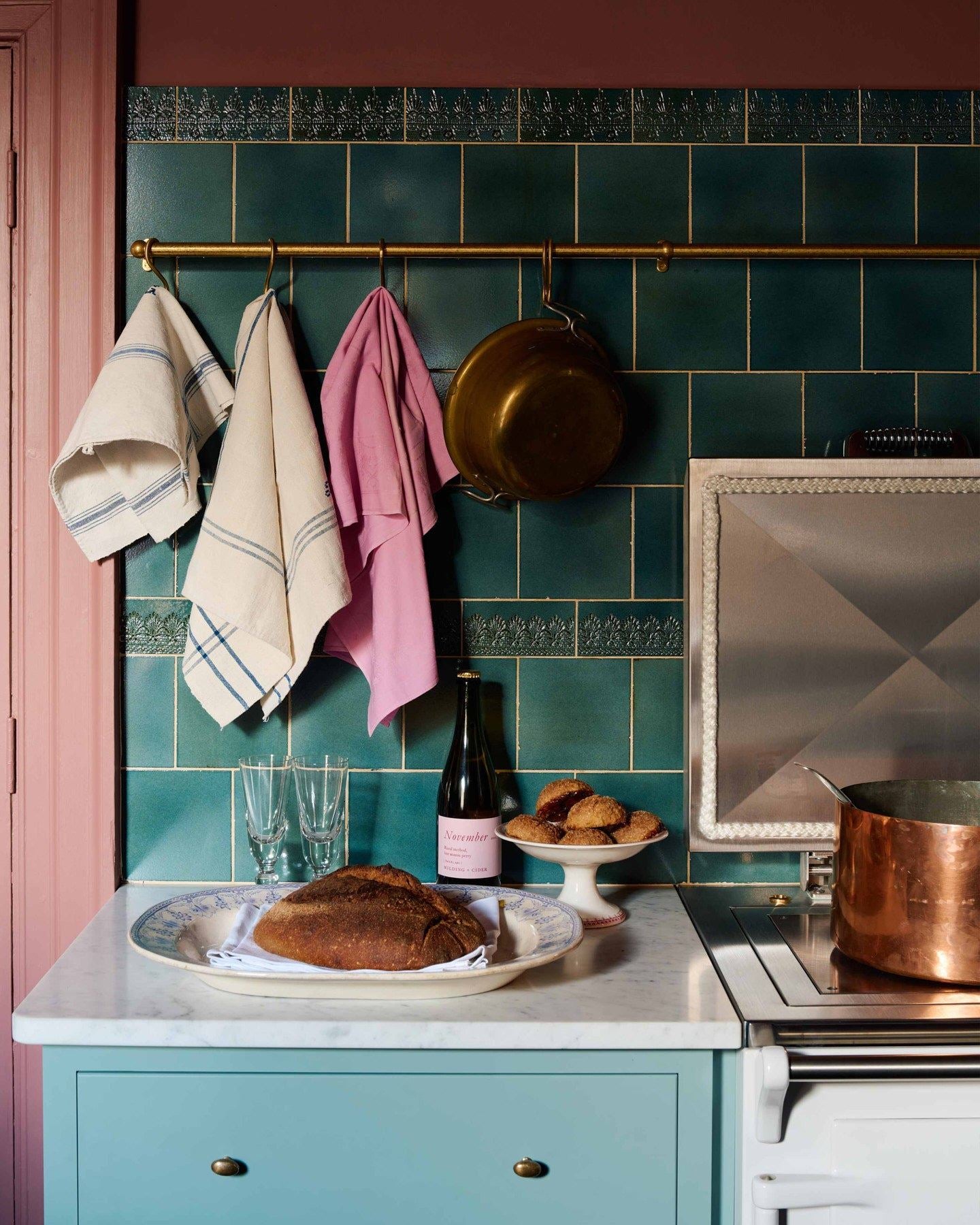 Vintage Teal Lace Market Tiles - Flanders Metro