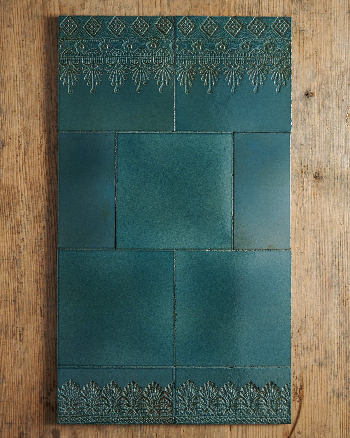 Vintage Teal Lace Market Tiles - Flanders Metro TEST